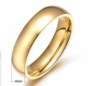 4mm Gold Titanium Stainless Steel Engagement   Wedding Ring For Men   Women 8-12