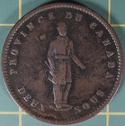 Province Of Canada 1852 Quebec Bank One Penny Pc-4
