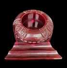 Vintage Art Deco Bakelite Carved Cherry Red Faturan Catalin Writing Desk Set
