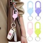 Retractable Keychain Outdoor Anti-theft Easy-to-pull Buckle Wire Rope Keyring