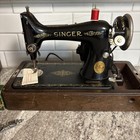 Antique 1924 Singer Model 66 Electric Sewing Machine W  Pedal  Accessories Works