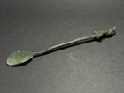 Rare Ancient Romano Celtic Bronze Ritual Spoon With Bust Terminal Ca 100-300 Ad