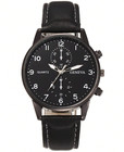 Men New Quartz Watch Casual Work Black Leather Band Analog Stainless Watch Gift