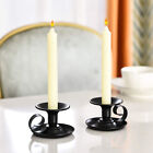 4pcs Vintage Iron Black Candlestick With Handle Candle Holder Wedding Home Decor