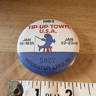 Houghton Lake Michigan Tip-up Town Usa 1983 Pinback Button