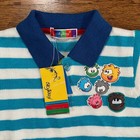 Skyway Vintage Striped Club Penguin Puffle Knit Polo Sweater Kids Teal White