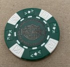 Greensboro  North Carolina Harley Davidson Poker Chip   Green   White 