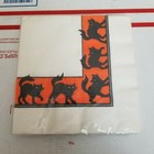 Vintage Hallmark Halloween Cat Paper Napkins Orange Party Witch Set Of 16 New