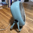 Vintage Lasko Electric Fan Turquoise Square Tilt-back Working All Metal 1 Speed
