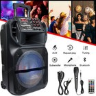 9000w Portable Bluetooth Speaker 15    Subwoofer Heavy Bass Party System Aux   Mic