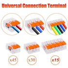 90pcs For Wago 221 Lever Nuts Compact Splicing Wire Connectors - 2 3 5 Terminal