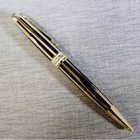 Montblanc Meisterst  ck Solitaire Black gold Stripe Twisted Ballpoint Pen  w box 