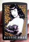 Bettie Page Zippo Lighter With Card Leopard Print In Original Tin