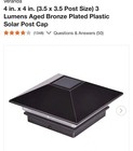 6 Pack Of Veranda 1002 964 064 Bronze Integrated Led Durable Solar Post Caps 4x4