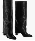 Women s Black Knee High Slouch Pull-on Riding Boots Pointed Toe Size 6 5