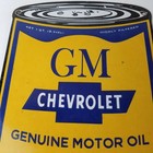 Vintage Chevrolet Sign - General Motors Oil Can Gas Pump Porcelain Sign