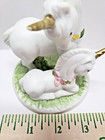 Mother And Baby Unicorn Ceramic Gold Horn - Vintage Made In Taiwan