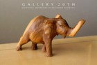 Fab  Mid Century Wood Handcarved Elephant Sculpture  Danish Modern Vtg Art 60 s