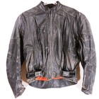 Harley Davidson Fxrg Leather Jacket Mens L Black Biker 2d Raised Logo Motorcycle