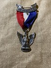 Boy Scouts Vintage Sterling Silver Eagle Scout Pin Ribbon    be Prepared Medal   