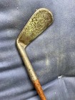 Antique Hickory Wood Shaft Auchterlonie By Spalding Sm  Face Mid Iron Golf Club
