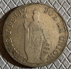 1833 Peru Lima 8 Reales Silver Coin Xf
