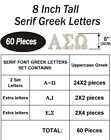 8 Inch 60 Pieces Wooden Greek Letters Crafts Unfinished Wood Greek Alphabets