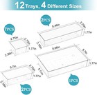 Drawer Organizers Set Of 12  4 Sizes Clear Plastic Drawer Organizers And Storage