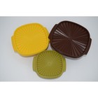 Vintage Tupperware Servalier Bowls Set Of 3 Yellow Green Brown Retro Kitchen