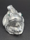 Arthur Court Aluminum Frog Figurine  family Of Frogs  Vintage Whimsical Frogs
