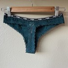 Victoria   s Secret Pink Y2k Extra Low Rise Thong Leopard Lace Women   s M Teal