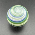 Contemporary Handmade Art Glass Marble 1 01  Blue Green Pink White  Uv Reactive