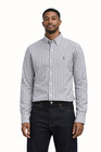 Nwt- Polo Ralph Lauren Mens Custom Slim Grey Stripe Long Sleeve Shirt   S - Xl
