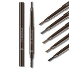 2-pack Waterproof Retractable Eyebrow Pencil With Brush     Slant Tip Double-end