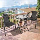 Plastic Stackable Outdoor Dining Chairs Set Of 4 Black