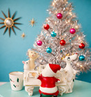 Vintage Holt Howard Santa Piano Candleholder Flower Frog Pixieware Mcm Japan