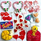 Lot Of Valentine s Day Cake   Cupcake Picks Toppers Crafts Nos Mixed Vintage