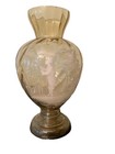 Antique Mary Gregory Victorian Hand-painted Amber Glass Vase