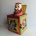 Mattel Metal Clown Wind Up Jack-in-the-box Toy 1953 Creepy Evil Halloween  read 