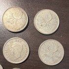Mixed Rare Silver Foreign Coin Lot Of 12 - 10 Cents  bluenose    25 Cents  carib