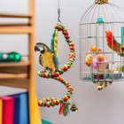 Colorful 40 Inch Cotton Bendable Bird Rope Perch Swing Cage Toy For Parrots