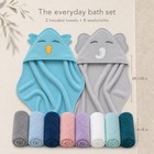 2 Pack Hooded Baby Towel Rayon Made From Bamboo And 8 Washcloths - Lovely Ele   