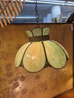 Vintage 1960s tiffany Style Slag Tulip Hanging  Lamp
