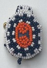 Vintage Native American Indian Seed Bead Jewelry Pin Turtle Tortoise Felt Back