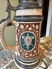 Vintage German Beer Stein W  Pewter Lid   Embossed   Made By E P Robert   s   Son