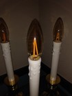 Bethlehem Lights Set Of 4 Gold Led Sensor Heavy  Window Candles Timer Dusk Dawn 