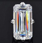 925 Silver  White Diamond Solitaire Ring  Huge   Rare 48 Ct Certified Treated
