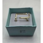 Modern Geometric Open Rectangle Ring  Gold Tone Minimalist Statement Band Size 6