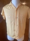 1950 s Vintage Gabardine Bowling Shirt Men s Size Medium Vlv 