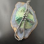 Navajo Pearls Beads 8 Mm Sterling Silver Necklace 24  Length For Women